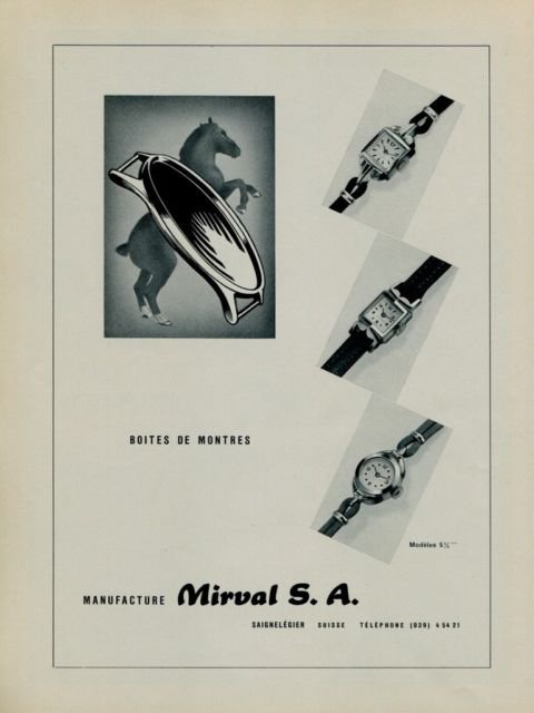 Vintage 1956 Mirval SA Saignelegier Switzerland Swiss Print Ad Publicite Suisse Advert