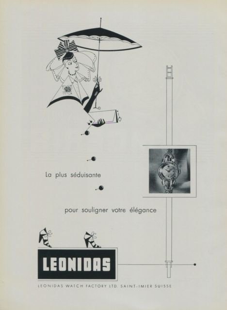 Leonidas Watch Company St-Imier Switzerland Vintage 1956 Swiss Print Ad Publicite Suisse Montres