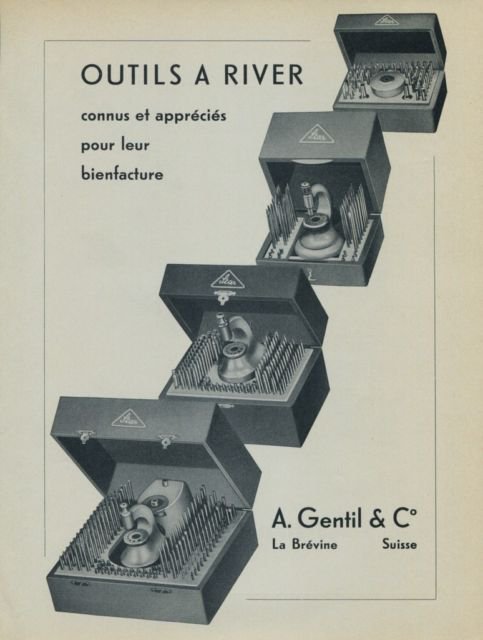 1956 A. Gentil & Co La Brevine Switzerland Swiss Print Ad Suisse Publicite Horlogerie