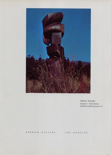 1969 Melvin Schuler Vintage 1969 Art Exhibition Ad Publicite Advert Ankrum Gallery, Los Angeles