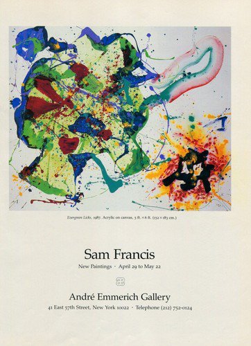 Sam Francis Evergreen Licks 1987 Art Exhibition Ad Publicite Advert Andre Emmerlich Gallery