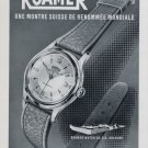 Vintage 1956 Roamer Watch Company Switzerland Swiss Print Ad Suisse Publicite Montres Schweiz