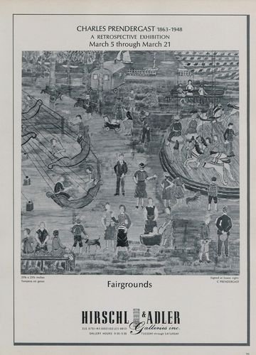 Charles Prendergast 1969 Retrospective Art Exhibition Ad Publicite Advert Hirschl & Adler Galleries