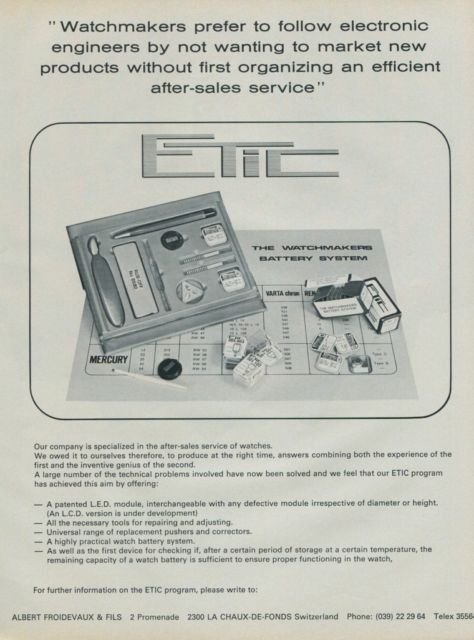 1977 Albert Froidevaux & Fils ETIC Switzerland Swiss Print Ad Suisse Publicite Schweiz
