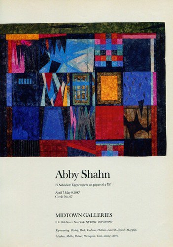 Abby Shahn 1987 Art Exhibition Ad Publicite Advert Advertisement