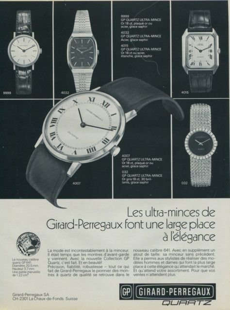 1977 Girard-Perregaux SA Watch Company Switzerland Swiss Print Ad ...