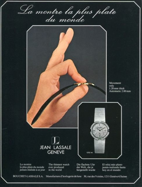 1977 Jean Lassale Watch Co Bouchet-Lassale SA Swiss Print Ad Suisse Publicite Montres Schweiz