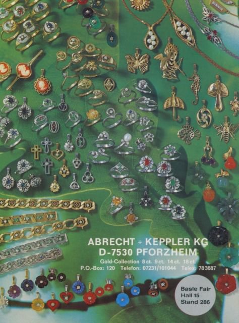 1977 Jewelers Abrecht + Keppler KG Pforzheim Germany Swiss Print Ad Suisse Publicite Advert Schweiz