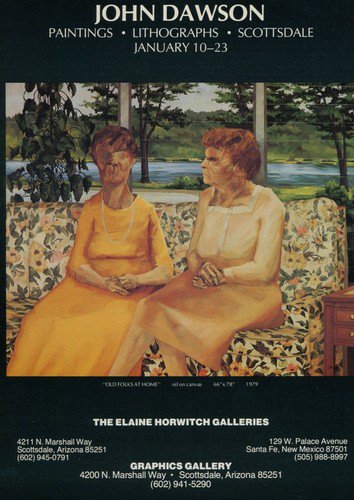 1980 John Dawson Old Folks At Home Art Exhibition Ad Publicite Advert Elaine Horwitch Galleries