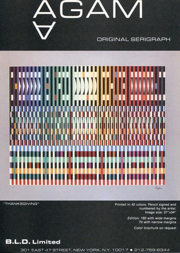 Yaacov Agam Thanksgiving 1980 Art Ad Publicite Advert Advertisement