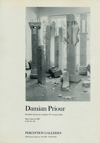 Sculptor Damian Priour 1987 Art Exhibition Ad Publicite Advert Perception Galleries, Houston