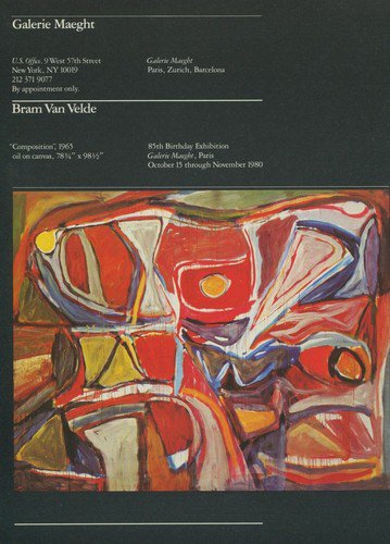 Bram Van Velde 1980 Art Exhibition Ad Publicite Advert 85th Birthday Galerie Maeght, Paris