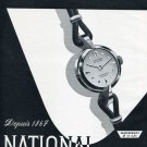 Vintage 1956 National Watch Co La Chaux-de-Fonds Switzerland Swiss Print Ad Suisse Publicite Montres