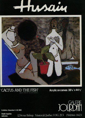 Husaiu 1980 Art Exhibition Ad Publicite Advert Cactus and the Fish Galerie Jourdan, Montreal