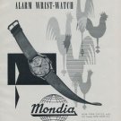 1956 Mondia Watch Company La Chaux-de-Fonds Switzerland Swiss Print Ad Suisse Publicite Montres