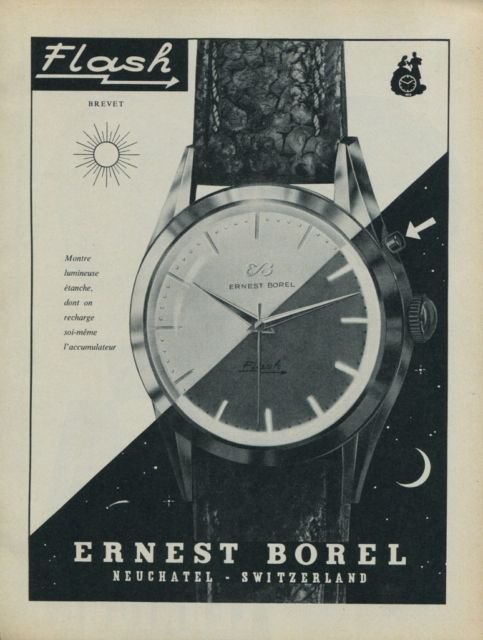 1959 Ernest Borel Flash Watch Advert Swiss Print Ad Suisse Publicite Montres Schweiz