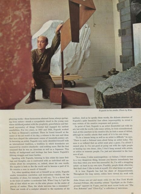 Isamu Noguchi The Artist Speaks Interview Vintage 1968 Art Magazine Article