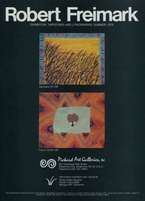 Robert Freimark Vintage 1974 Art Exhibition Ad Publicite Advert Pickard Art Galleries
