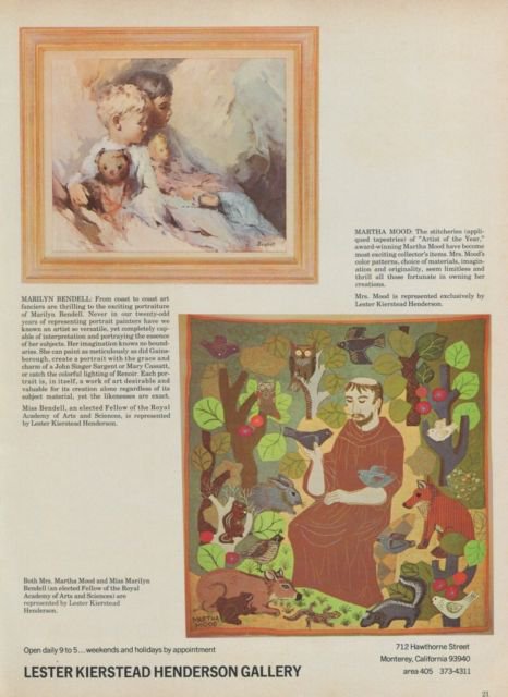 1968 Marilyn Bendell Martha Mood Vintage 1968 Art Ad Publicite Advert Advertisement
