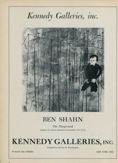 Ben Shahn Vintage 1968 Art Ad The Playground Publicite Advert
