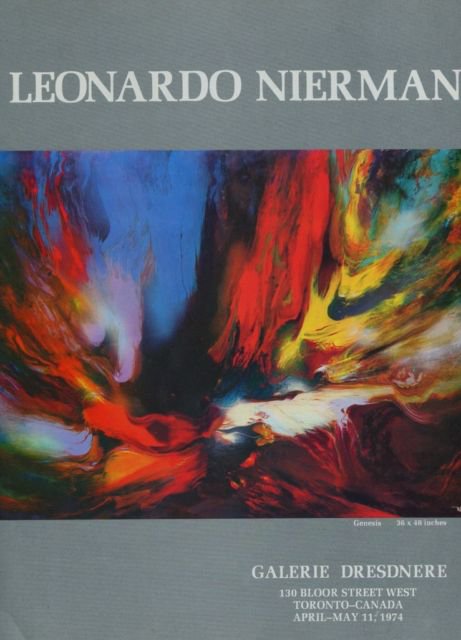1974 Leonardo Nierman Genesis Art Exhibition Ad Publicite Advert Galerie Dresdnere, Toronto