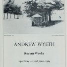 Andrew Wyeth Pines in the Snow Vintage 1974 Art Exhibition Ad Publicite Advert