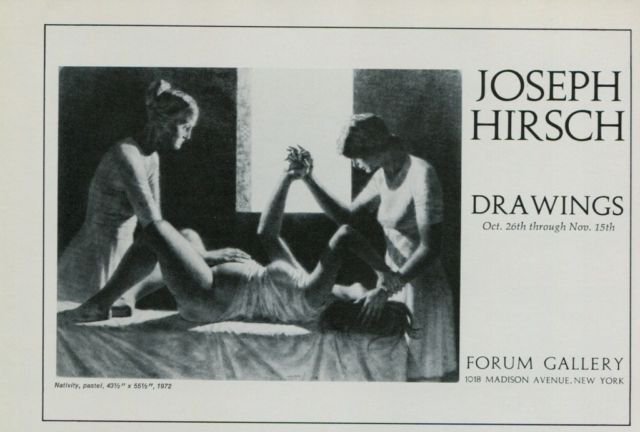 Joseph Hirsch Nativity Vintage 1974 Art Exhibition Ad Publicite Advert Forum Gallery NY