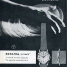 1957 Rodania Discomatic Watch Advert Publicite Suisse Swiss Print Ad Rodania Watch Co Rodana