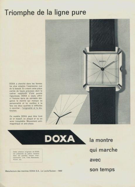 1957 Doxa Triomphe Ligne Pure Vintage Swiss Print Ad Publicite Suisse Montres Doxa Watch Co Schweiz