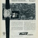 1957 Tissot Visodate Watch Advert Original 1950s Swiss Print Ad Publicite Suisse Montres