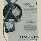 1957 Longines Conquest Calendar Watch Advert 1950s Swiss Print Ad Publicite Suisse Montres
