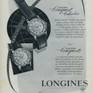 Vintage 1957 Longines Conquest Watch Advert Swiss Print Ad Publicite Suisse Montres (French Text)