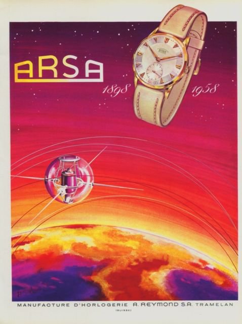 Arsa Watch Company 60 Year Anniversary 1958 Swiss Ad Suisse Horlogerie Advert