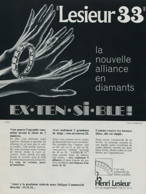 1971 Jeweler Henri Lesieur Paris France Vintage 1971 Swiss Ad Suisse Publicite Advert