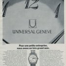 1971 Universal Geneve Watch Company Universal Watch Co. Switzerland 1971 Swiss Ad Suisse Advert