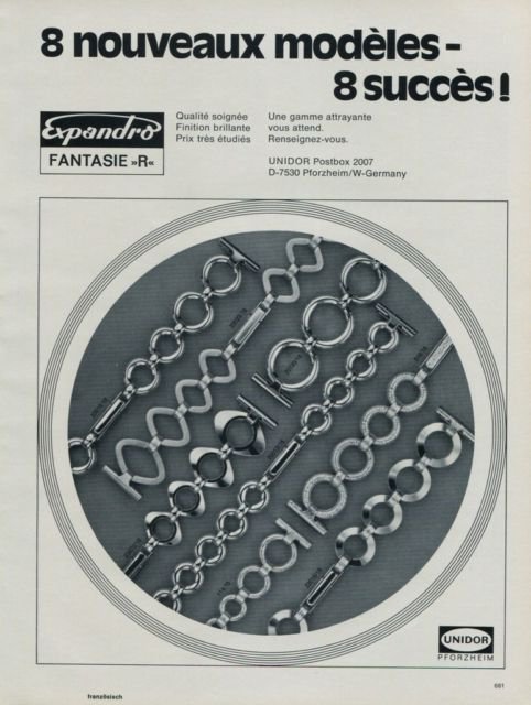 Unidor Pforzheim Germany Vintage 1971 Swiss Ad Suisse Advert Horology Horlogerie