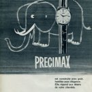 1963 Precimax Watch Company Switzerland Vintage 1963 Swiss Ad Suisse Advert (Elephant)