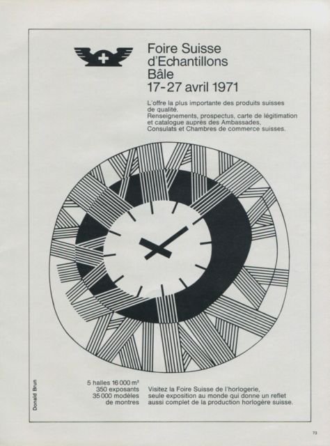 1971 Foire de Bale Swiss Watch Fair Basle Basel Switzerland 1971 Swiss Ad Suisse Advert