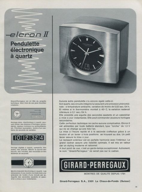1971 Girard-Perregaux Watch Company Swiss Ad Advert Publicite Suisse CH