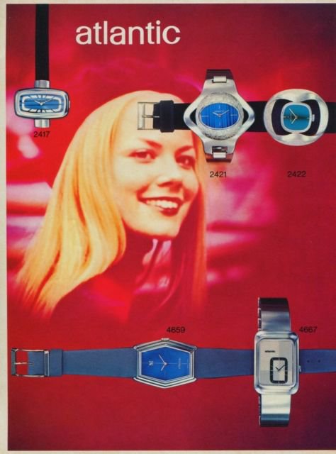 Atlantic Watch Company Vintage 1975 Swiss Ad Advert Suisse Horlogerie Horology