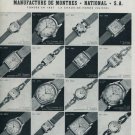 1955 National Watch Company Switzerland Vintage 1955 Swiss Ad Suisse Advert Horology Horlogerie