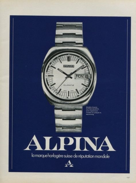 Alpina Watch Company Switzerland Vintage 1975 Swiss Ad Advert Suisse Horlogerie