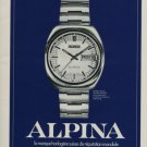 Alpina Watch Company Switzerland Vintage 1975 Swiss Ad Advert Suisse Horlogerie