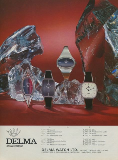 Delma Watch Company Vintage 1975 Swiss Ad Suisse Advert Lengnau Switzerland