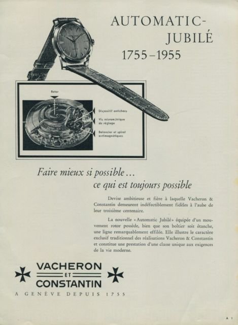 1955 Vacheron & Constantin Watch Company 200 Year Jubilee Vintage 1955 Swiss Ad Suisse Advert