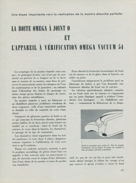 1955 Omega Watch Company La Boite Omega a Joint O Vintage 1955 Swiss Magazine Article Horlogerie