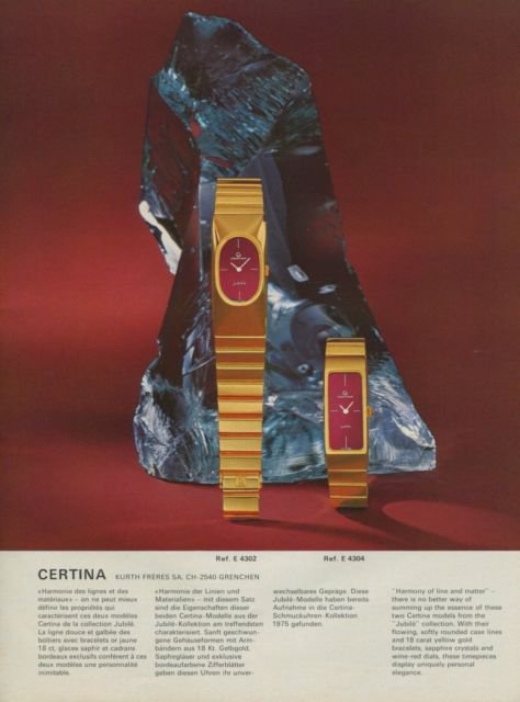 Certina Watch Company Grenchen Switzerland Vintage 1975 Swiss Ad Advert Suisse