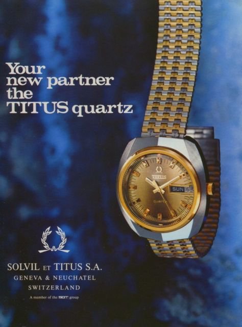 Solvil & Titus Watch Company Switzerland 1975 Swiss Ad Advert Suisse Horlogerie