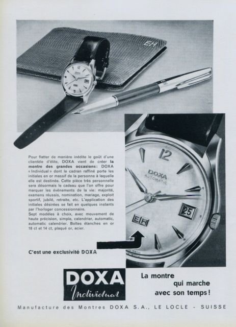 1959 Doxa Watch Company Doxa Individual 1959 Swiss Ad Suisse Advert Horlogerie Horology