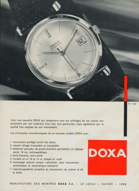1963 Doxa Watch Company Le Locle Switzerland Vintage 1963 Swiss Ad Suisse Advert Horlogerie